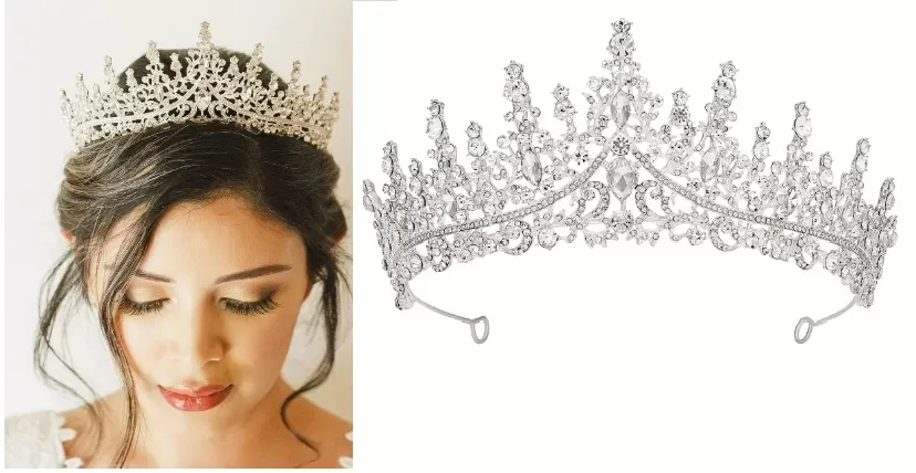Women Crystal Rhinestone Wedding Tiara Princess Crown for Bridal, anniversaries, birthday